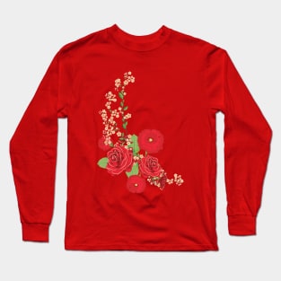Red Roses and Poppies Ornament Long Sleeve T-Shirt